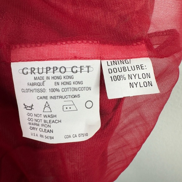 Ungaro Ter Skirt Womens L Red Floral Draped VTG Pencil Romantic Cottage Timeless - Picture 6 of 6